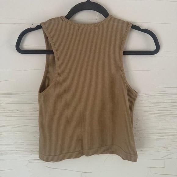 Oak + Fort Ribbed Racerback Tank | Size L | Dark Beige - Picture 3 of 6